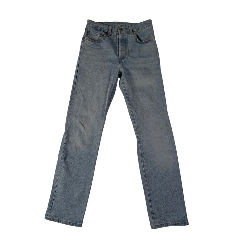Levis 501 Womens Light Wash Straight Leg Button Fly Jeans 27x30